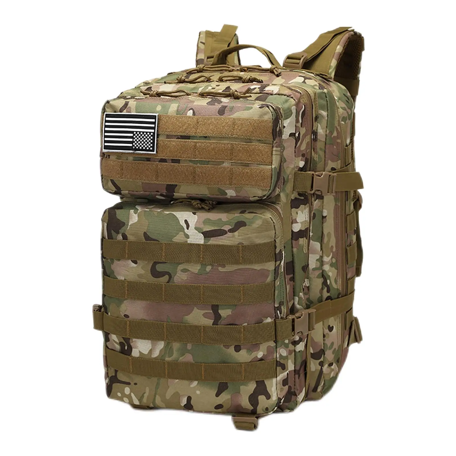 Large Tactical Backpack Hiking Rucksack Day Pack Bag Waterproof Adjustable Backpack for Travel Camping Hunting Trekking Outdoor