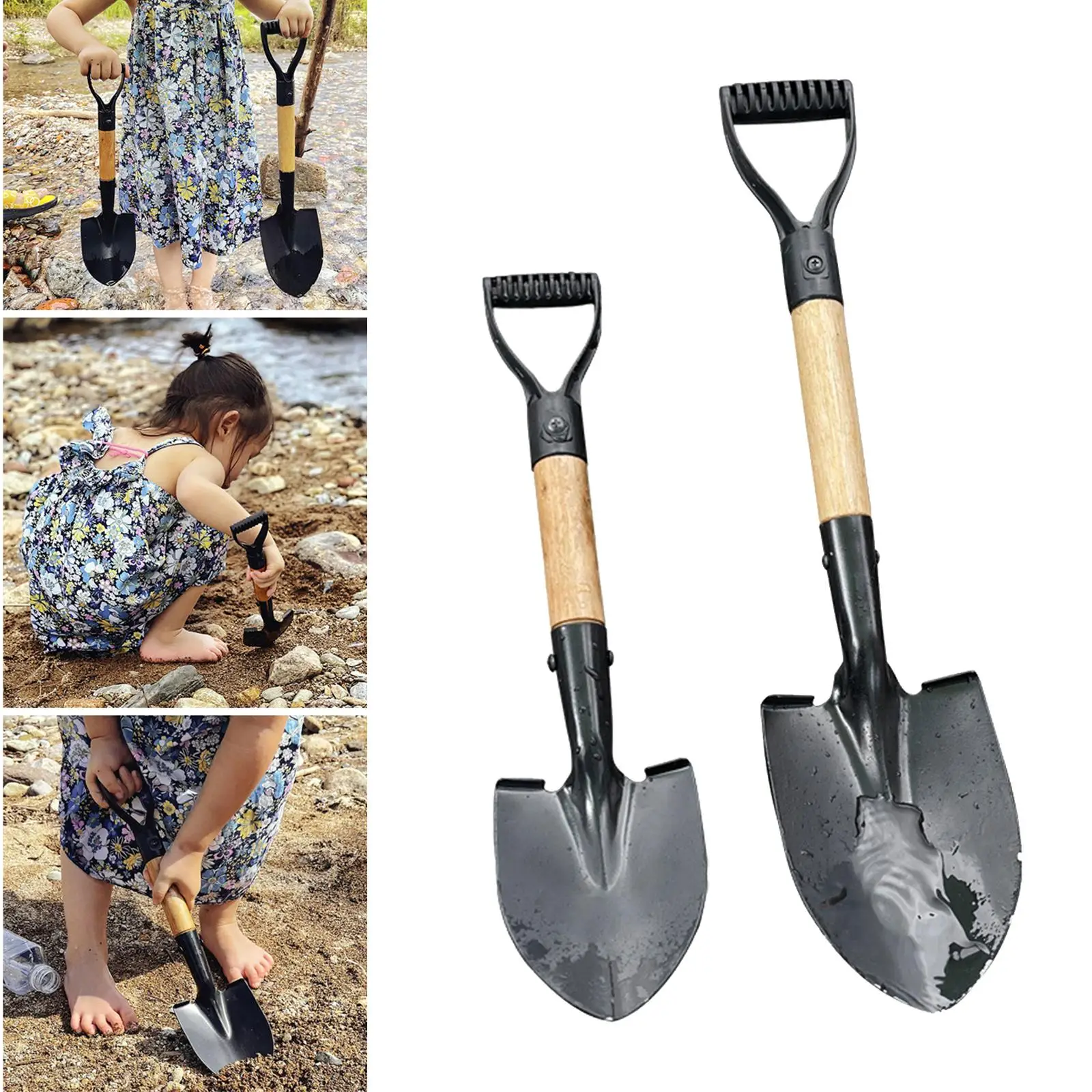 Long Handle Beach Spades  Shovels Gardening Tools Scoop Durable Wood Handle Spade for  Backyard  Adults