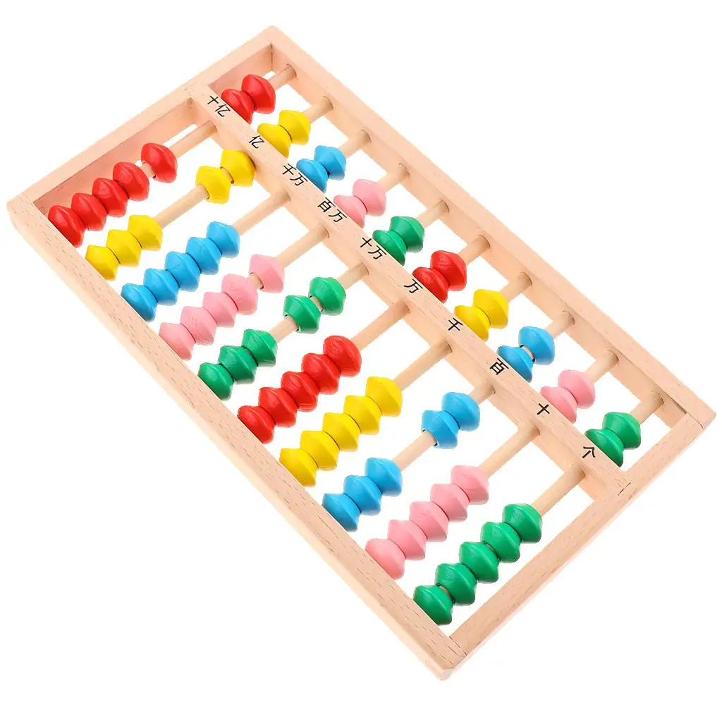 Wooden Beads Column Abacus Counting Toys for Kids Students Math