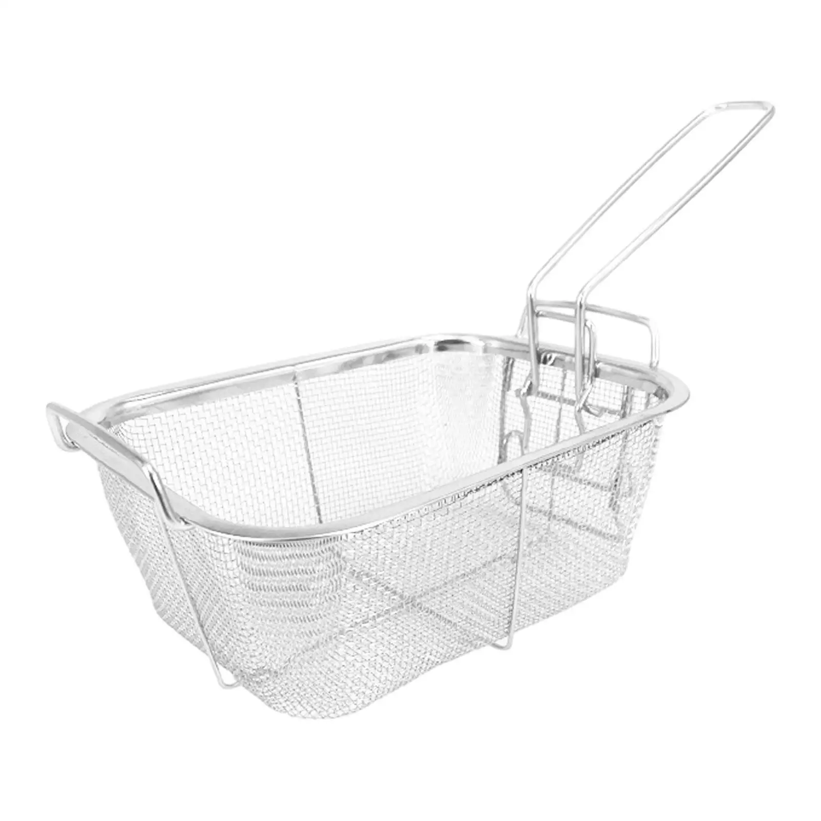 Mesh French Fry Chips Basket with Handle French Fries Holder Square Fryer Basket for Kitchen Cafe Chips Barbecue Restaurant