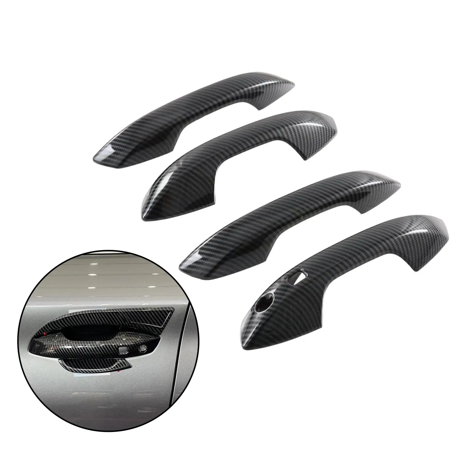 4 Pieces Car Door Handle Protective Cover Replacement Scratch Resistant Trim Parts Protector for Byd Atto 3 Yuan Plus
