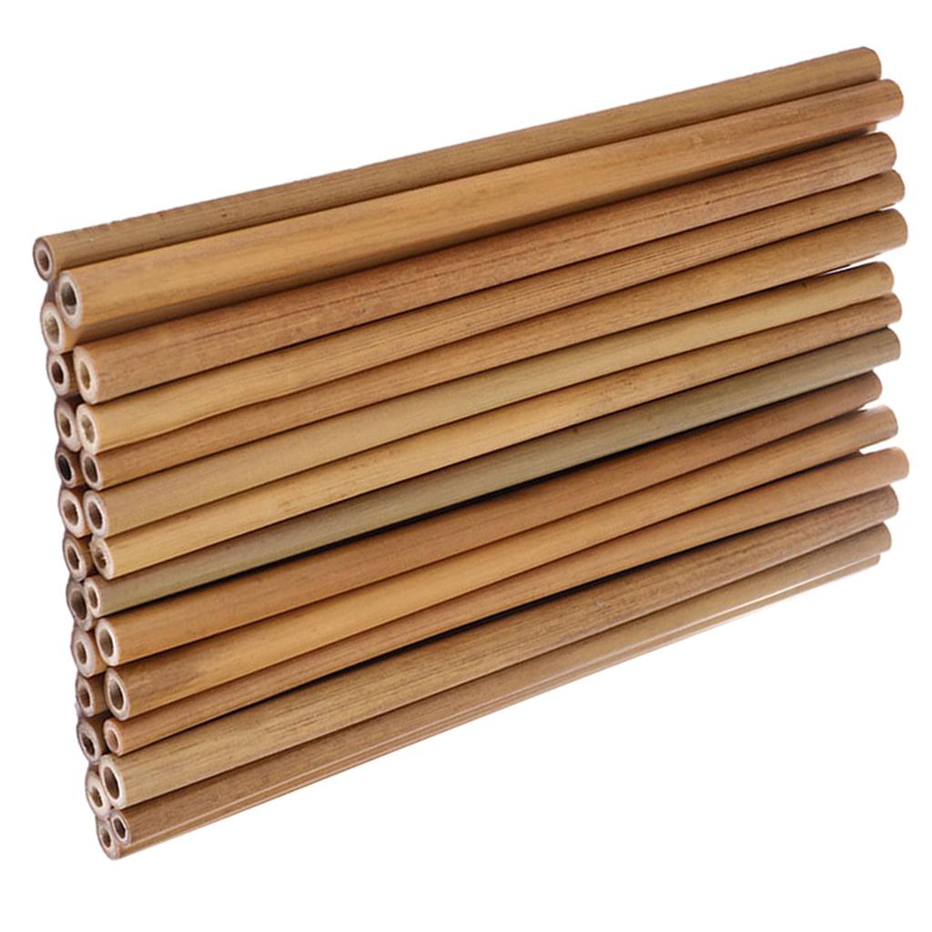 30Pieces Real Bamboo Straw Wood Sticks Kitchen DIY Handmade Wood Arts Crafts