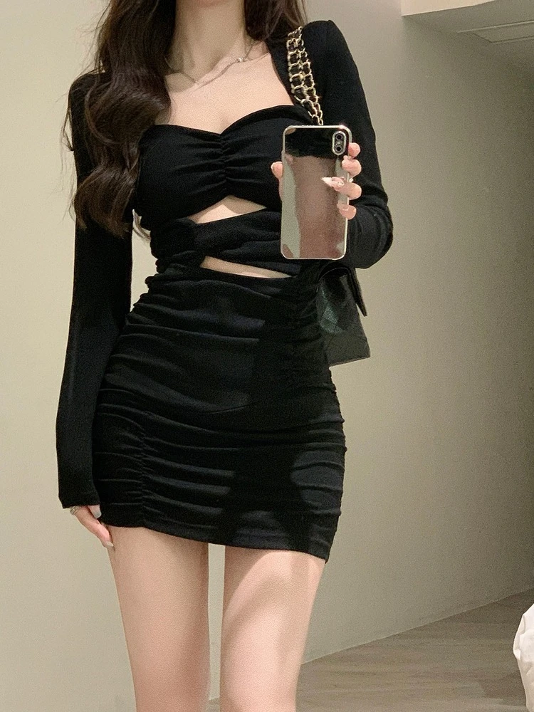 Women Clothing Halter Cut-out Tight Dress Sexy Suspenders Nightclub ...