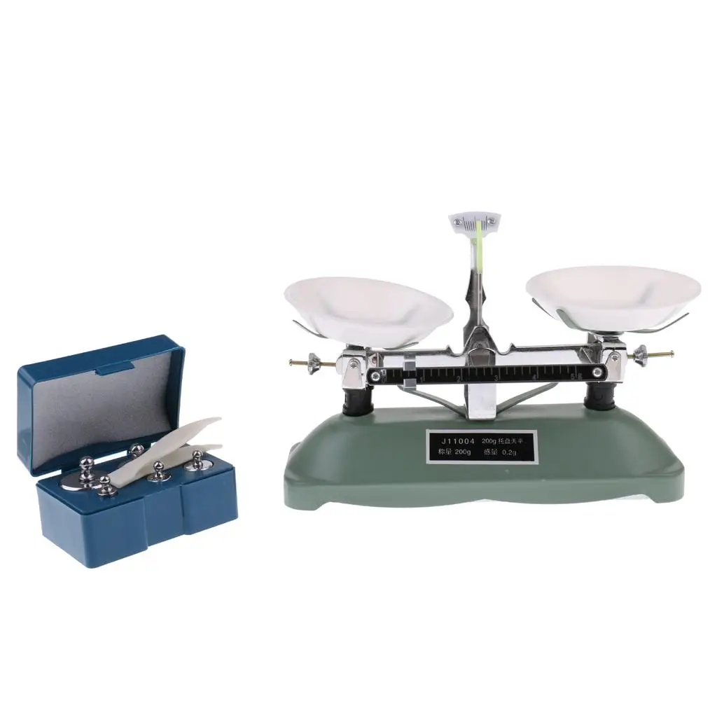 200 Gram Mechanical Table Balance Scale with 6 Weights Standards for 