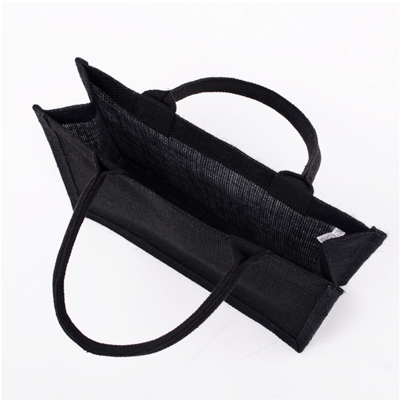 black jute tote bag