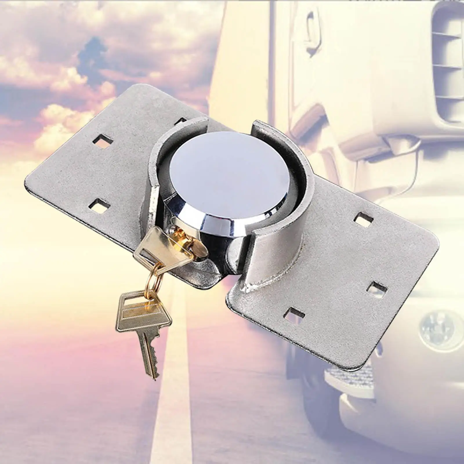 Hidden Shackle Padlock Come with Mounting Screws Chrome  for Garage