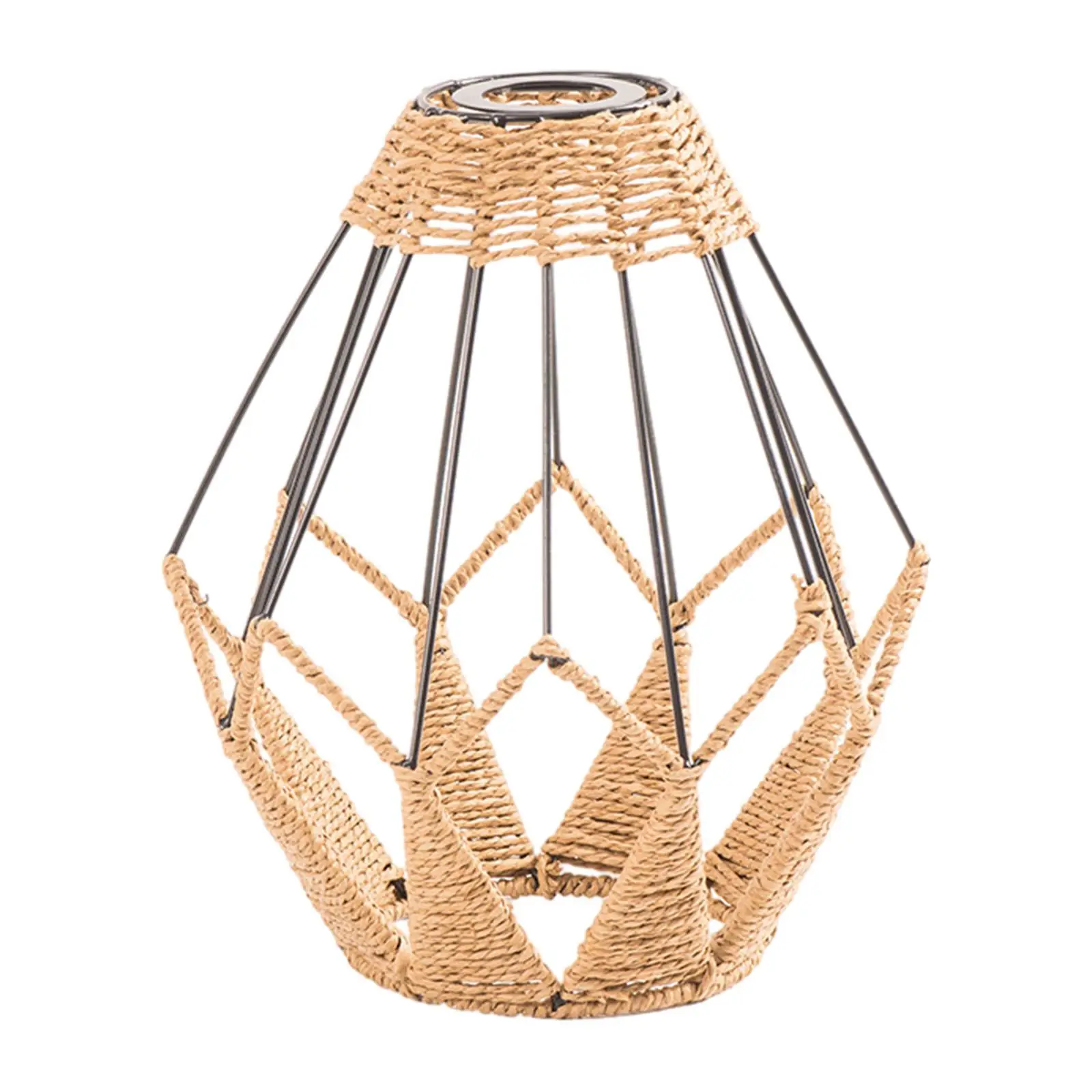 Light Shade Chandelier Cover Decoration Rustic Weave Rope Lampshade for Restaurant Hallway Kitchen Island Dining Room Farmhouse