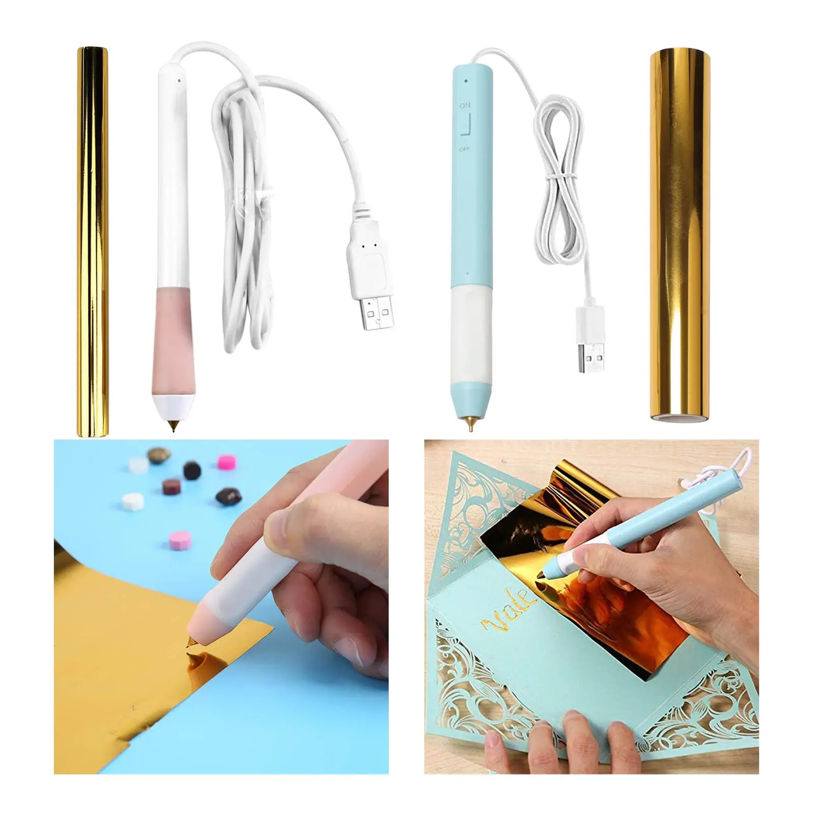 Heated Pen Set USB 1.5mm Tip Personalised Paper Cardmaking