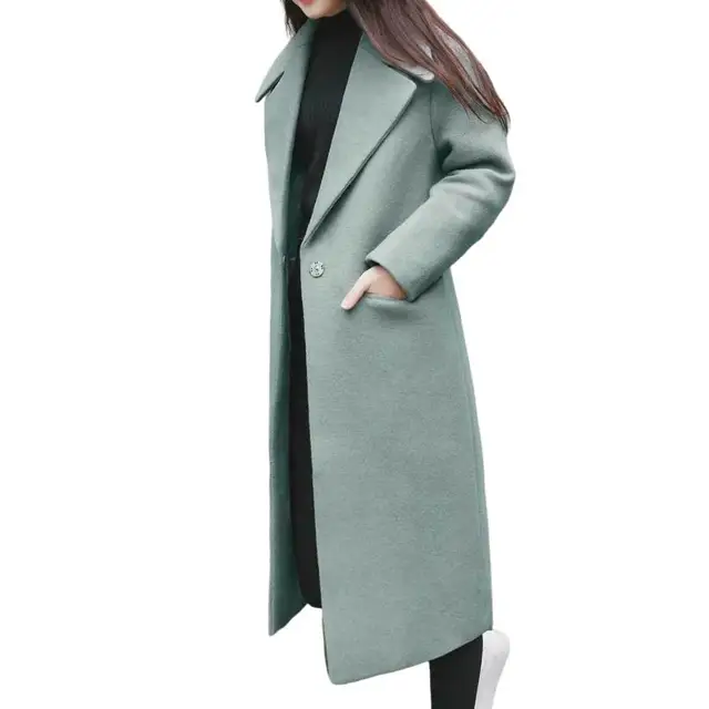 Trendy Winter Ladies Solid Color Long Jackets Casual Plus Size MIDI  Cardigans Buttons MIDI Suit Fashion Wool Coats for Womens - China Loose  Coat and Camouflage Jacket price