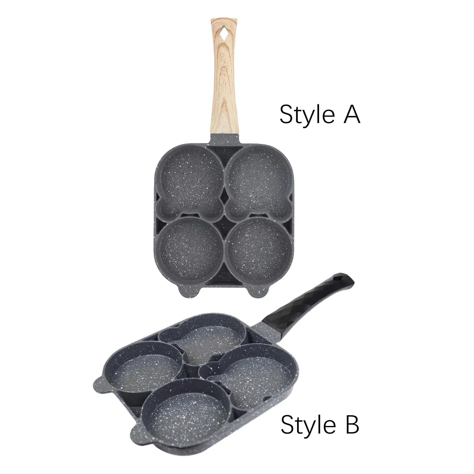 4 Hole Frying Pan Thickened Tool Frying Pot for Stove Egg Steak Kitchen Cookware