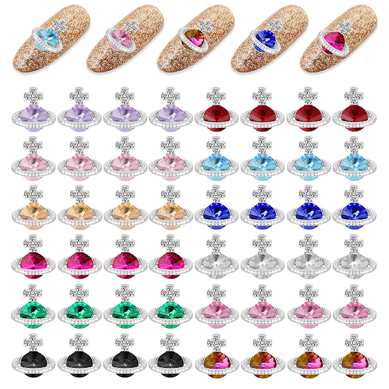 Best of 10Pcs 3D Saturn Planet Cross Nail Charms Jewel Luxury Nail Parts Gems Stones Crystal Rhinestones Nail Art Decoration Accessories Reviews & Tips