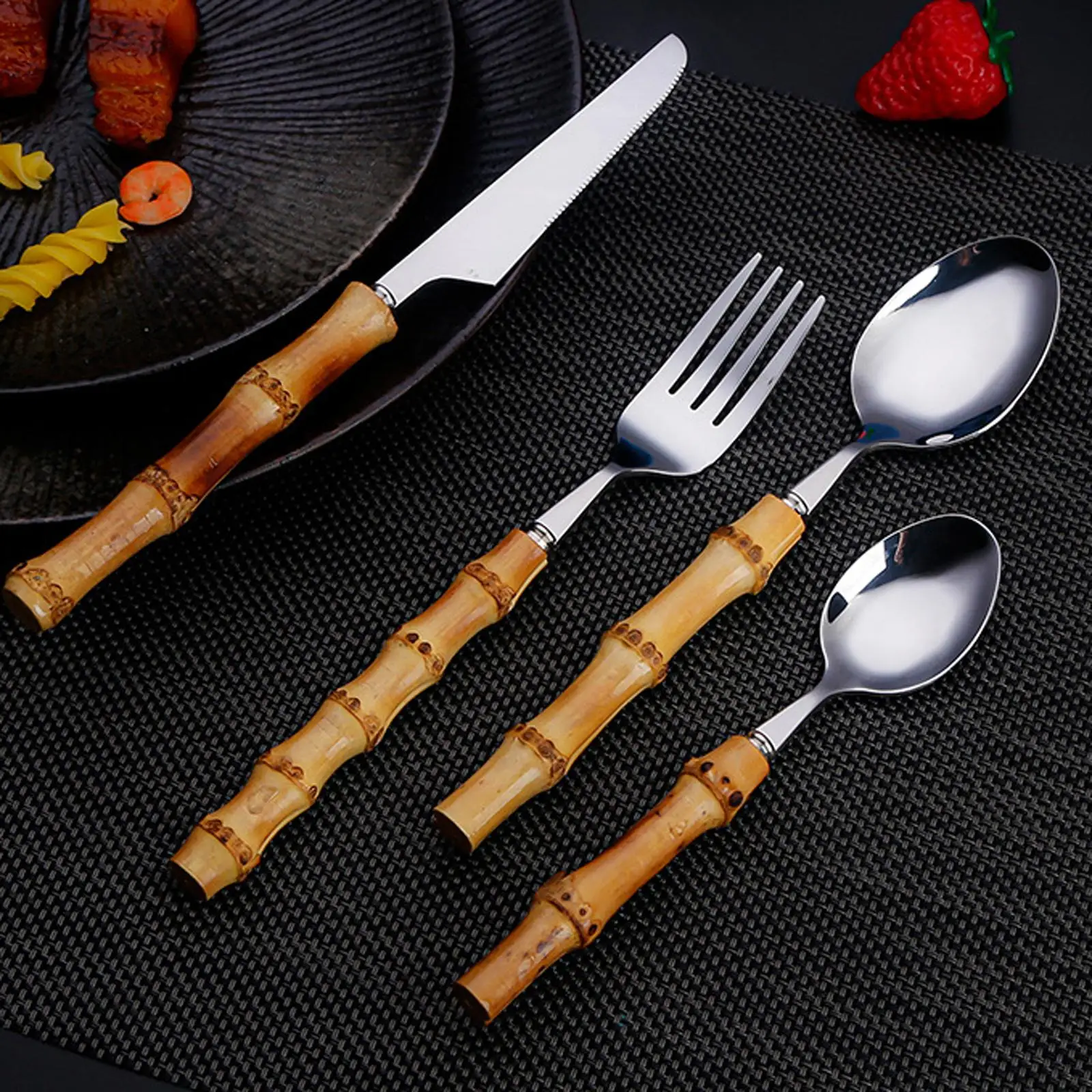 Travel Steak and Forks Tableware Forks Spoons Tableware Service Eating Dinnerware for Hiking Camping