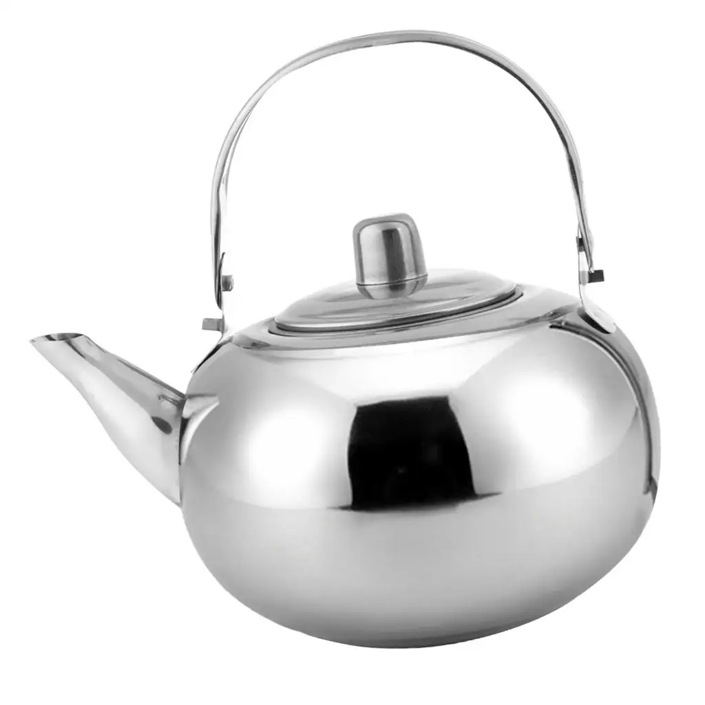 1000ml / 1500ml / 2000ml / 2500ml Durable Outdoor Camping Stainless Steel Tea Kettle   Gold