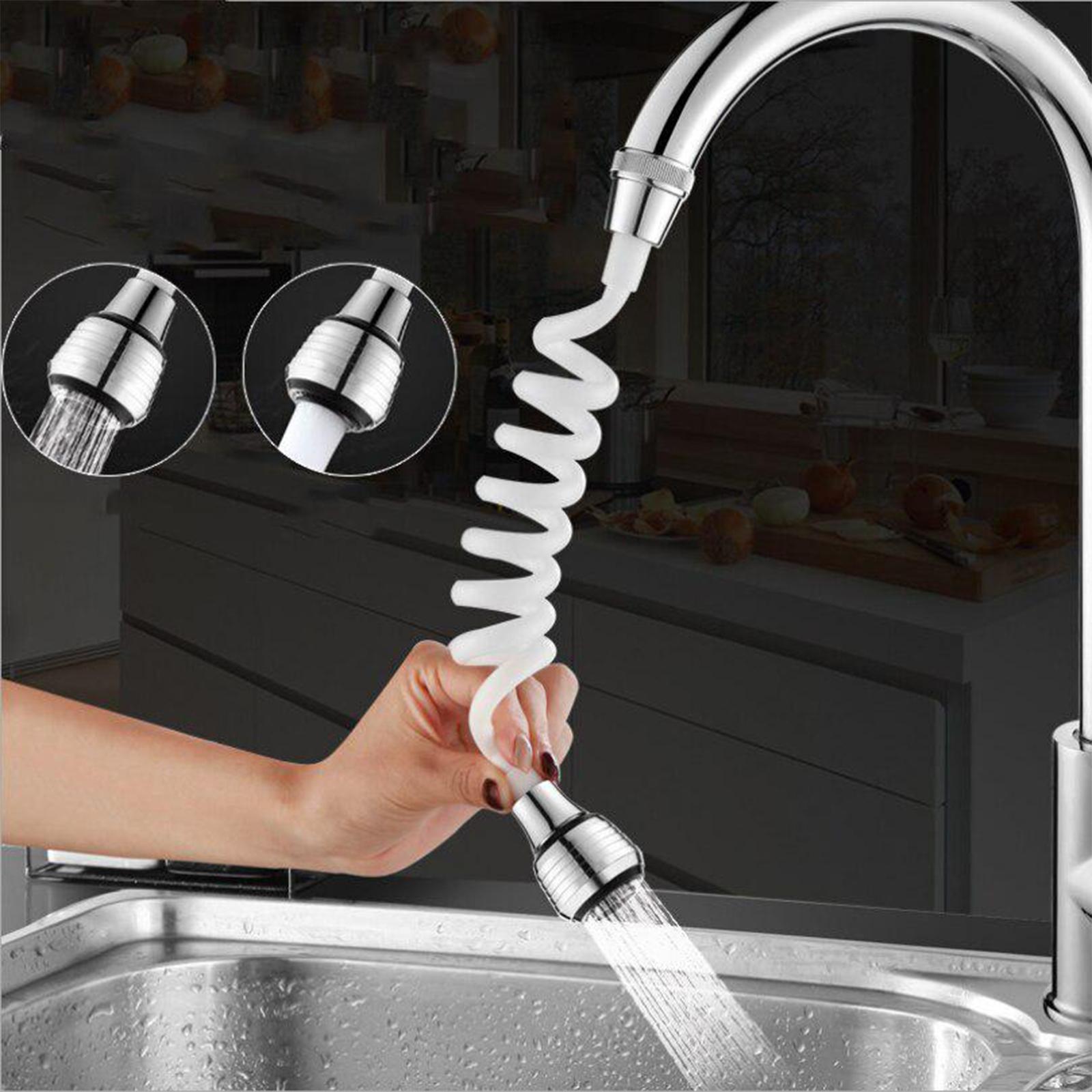 Faucet Sprayer Stretchable Flexible Attachment Faucet Extension Tubes for Kitchen Sink Salon Outdoor Bathtub Hair Washing