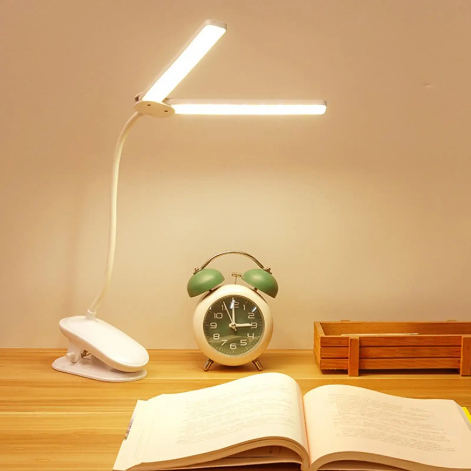 Bedroom 12W LED USB Clip Light for Reading with Clamp Black Desk Lamp Eye Protection Book Light for Reading in Bed,Kids Warm White/White/Warm Light 3 Colors 