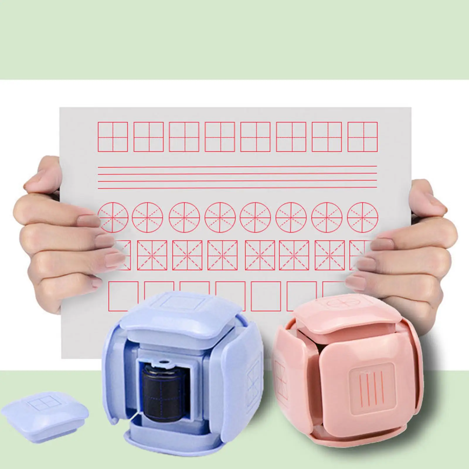 Portable Teaching Stamp Educational Toy Learning Stationery 6 in 1 Primary School Teacher Accessories Parents Children