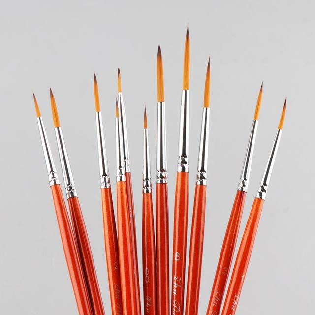 11pcs/set Professional Detail Paint Brush Fine Pointed Tip Miniature  Brushes For F1FB - AliExpress