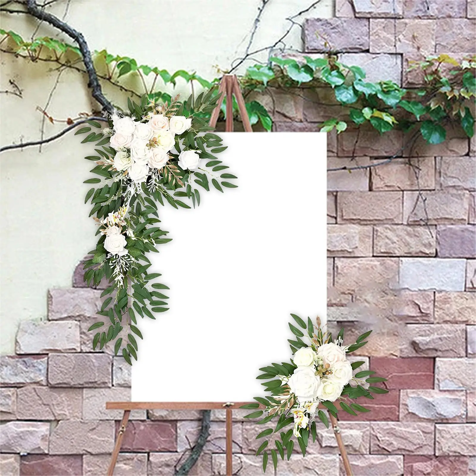Romantic Wedding Arch Door Hanging Wreath Backdrop Ornaments Centerpiece