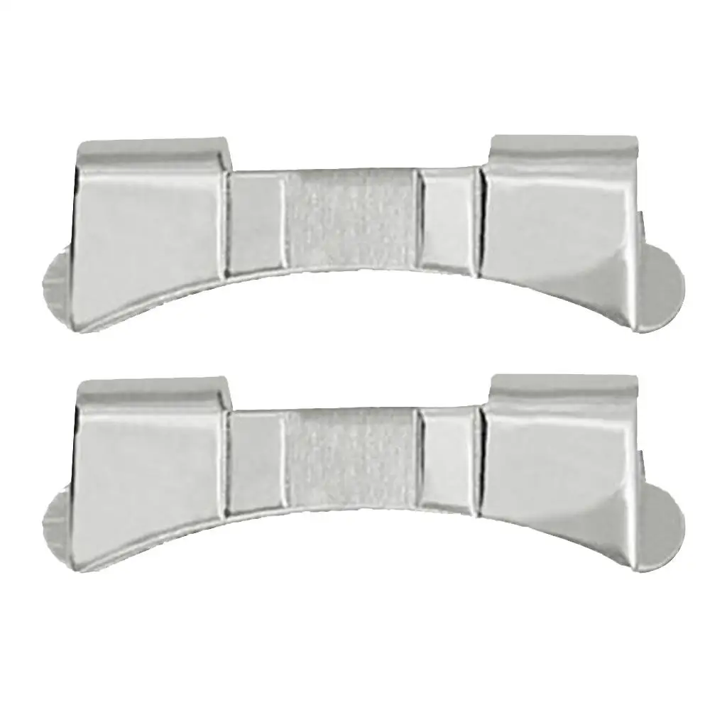 2 Pieces Silver Stainless Steel Watch Strap Bracelets Curved End Band Parts 14mm 15mm 16mm 17mm 18mm