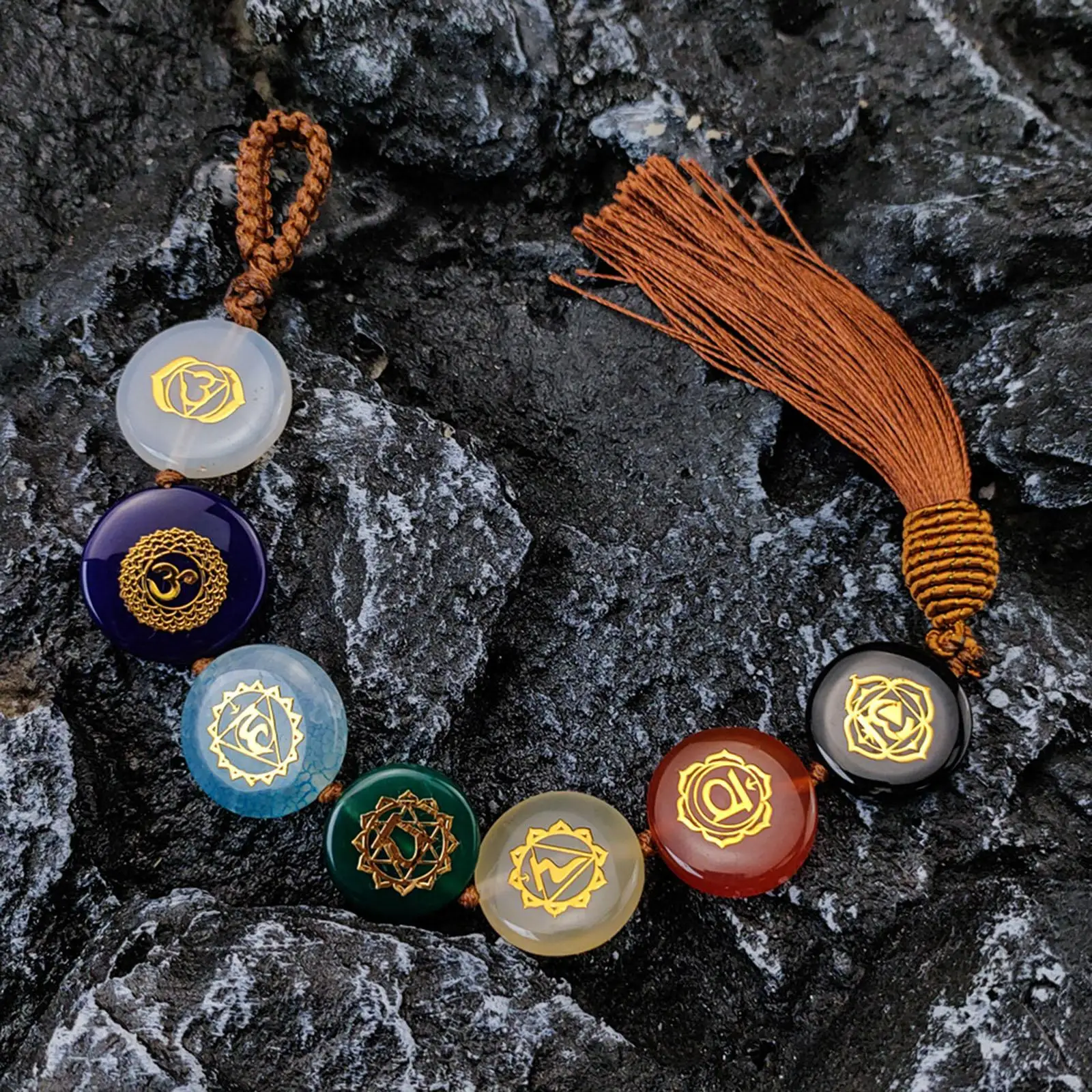 Handmade 7 Chakra Crystals Hanging Ornaments for Car Good Luck Feng Shui