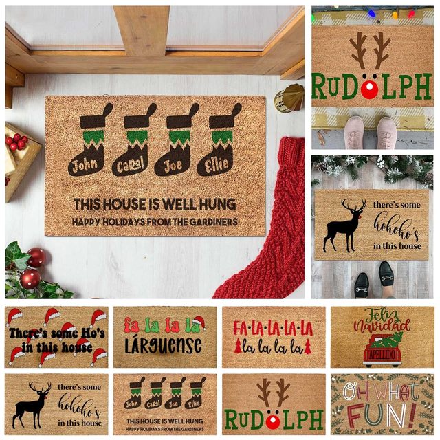 Merry Christmas Red Truck With Tree in Back Door Mat – Hera's