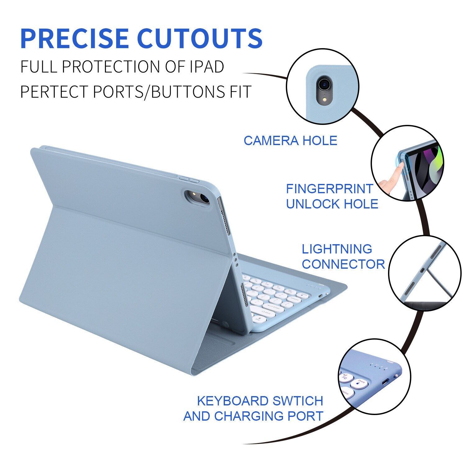 Caso destacável sem fio Touchpad Bluetooth teclado