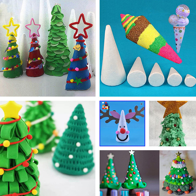 Christmas Foam Cones Polystyrene Foam Tip Cone DIY Craft Accessory Handmade  Party Celebration Festival Decorations - AliExpress