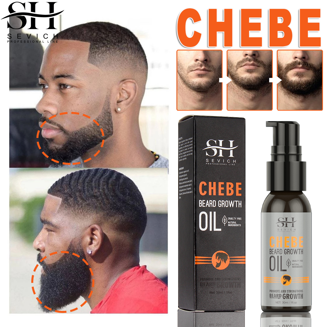 Best of Natural Chebe Men Beard Growth Oil Fast Effective Beard Growth Essential Hair Loss Treatment Product Sevich Beard Care Serum Reviews & Tips