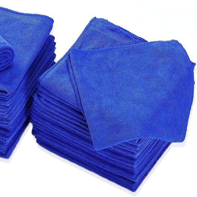 5/20Pcs Soft Blue Thin Car Wash Microfiber Towels Drying Cloth Hemming Wash  Towel Water Suction Polishing Car Cleaning Tools