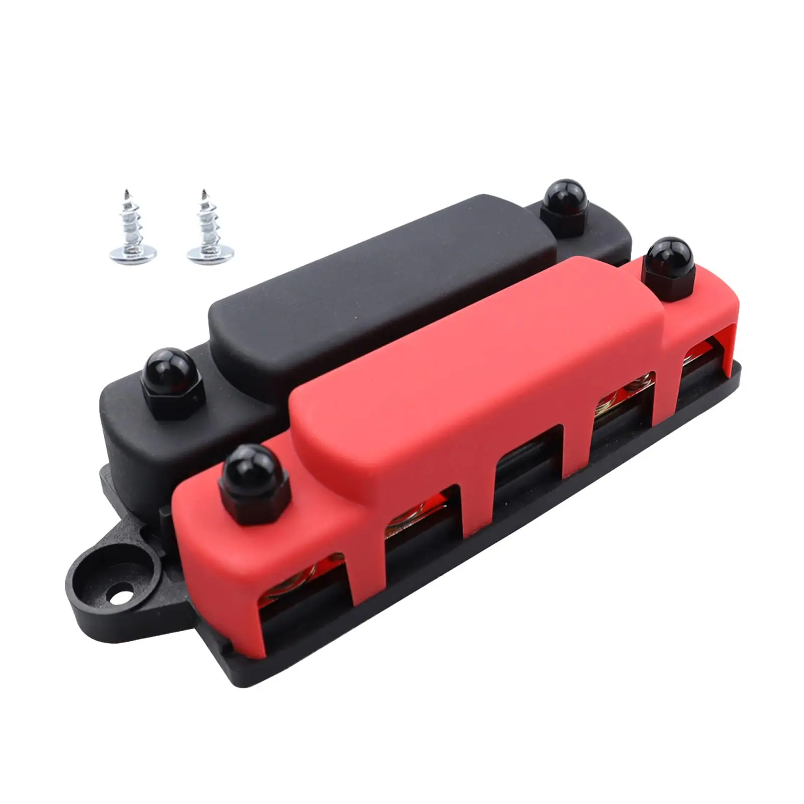 4 Post Power Distribution Block Bus Bar Easy to Install Marine Battery Ground Distribution Block for Car Marine RV Trailer