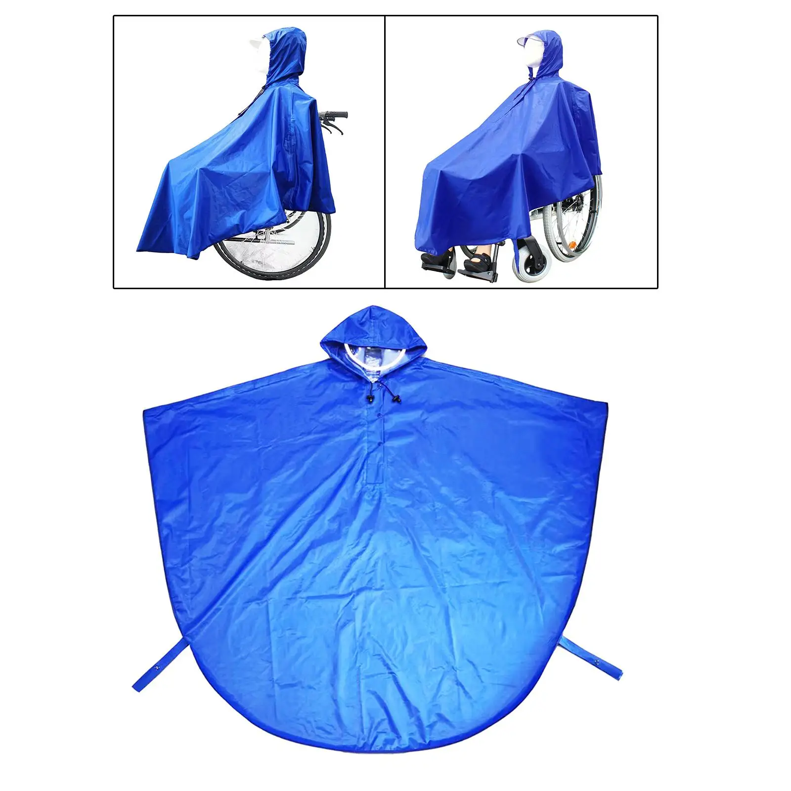 Wheelchair Poncho Reflective Strip Portable Adjustable Rain Protection Cape for Camping Activity Rainy Day Travel Birthday Gift