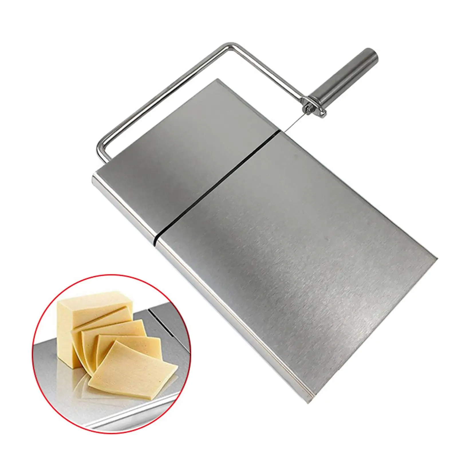 Cheese Slicer with 5 Replacement Wires, Stainless Steel Cheese Cutter Wire Cheese  Slicers for Block Cheese Butter
