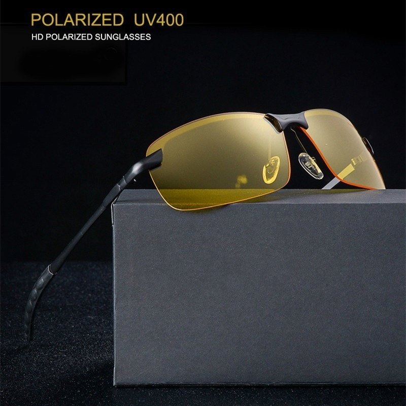 Universal Night Vision Glasses Sunglasses Men Outdoor Sport Sun Glasses Driver Goggles Black/Yellow Glasses for Night Driving