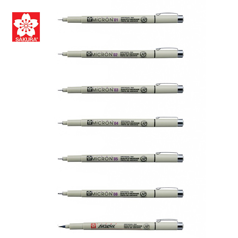 1 stücke Schwarz Tinte Japan Pigma MicronPen Wasserdichte Hand-Gezogen Design Skizze Nadel Stift Fineline Stift für Comic Schule kunst Liefert – Detail 3