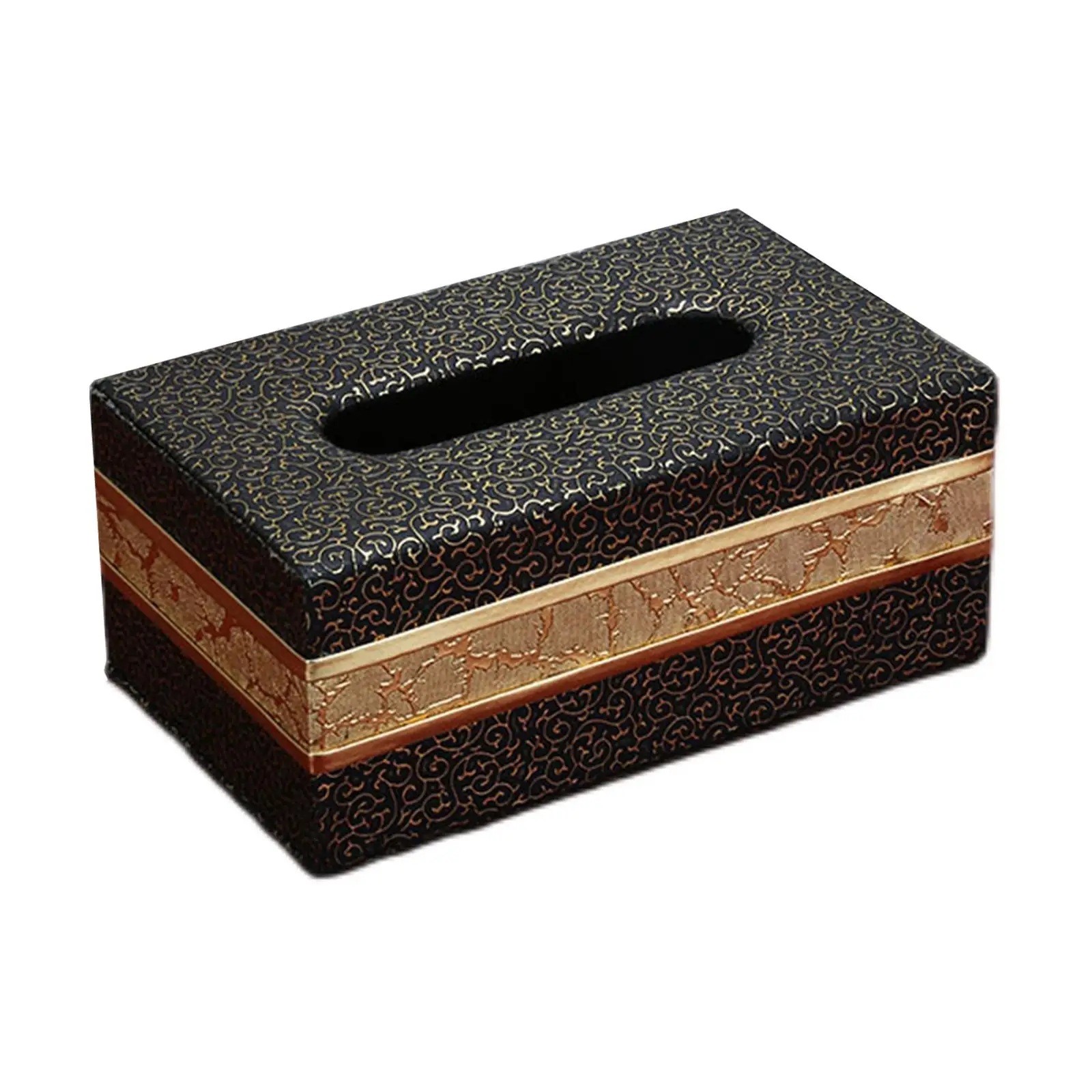 Stylish PU Leather Tissue Box Holder Organizer Rectangular Tissue Box Cover for Hotel Vanity Countertop Home Table Decor