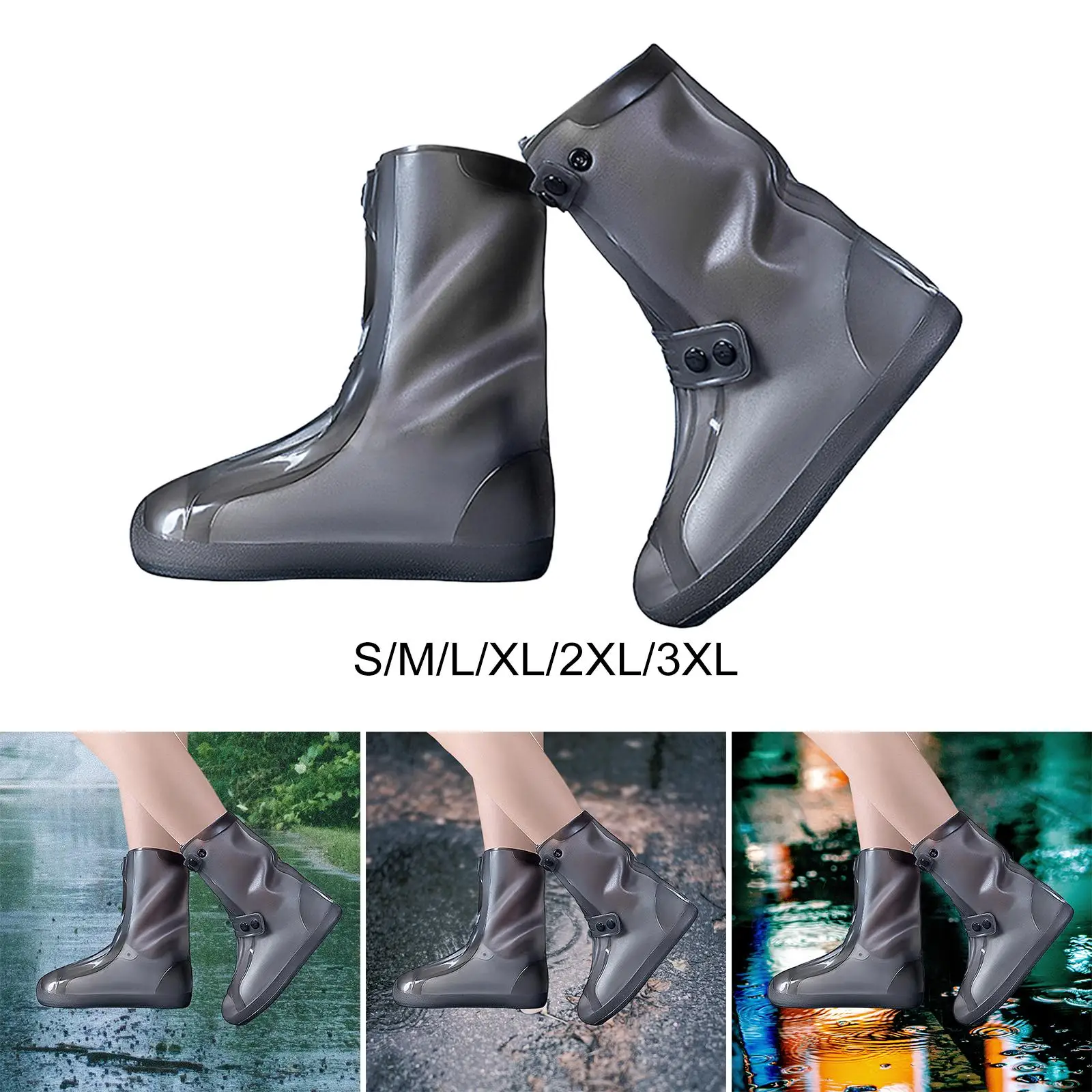 Waterproof Shoe Covers Foldable Anti Slip Men Women Rain Overshoes Shoes Protector for Outdoor Travel Hiking Outside Camping