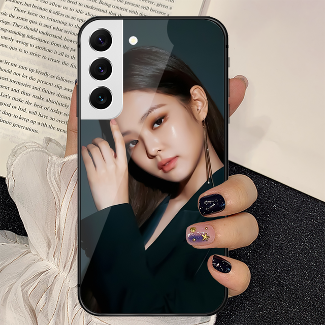 Jennie Kim Kpop Korean Tempered Glass Phone Case Cover For Samsung 