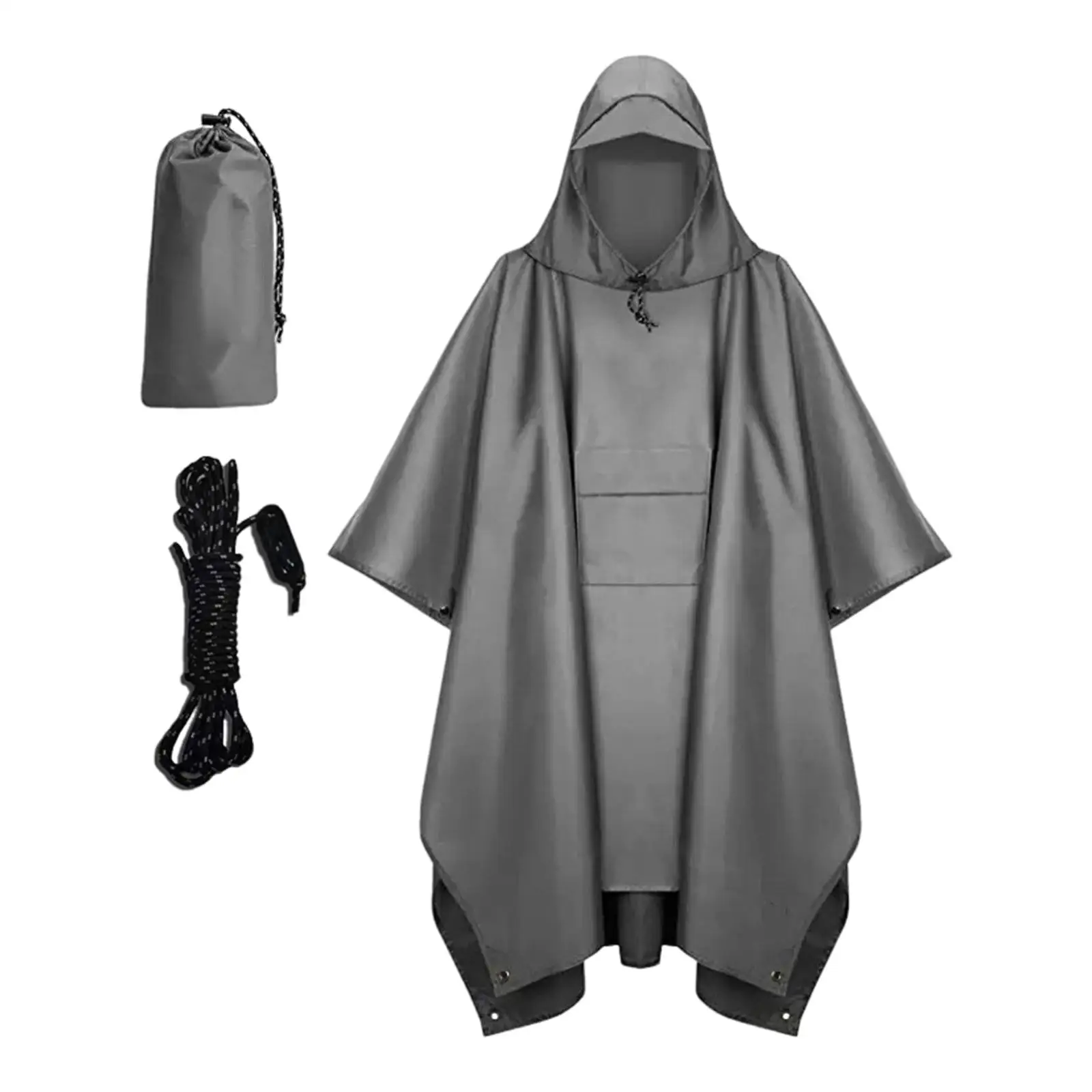 Hooded Rain Poncho for Men Women Waterproof Rainwear Reusable Rain Jacket for Backpacking Outdoor Sporting Event Fishing Travel