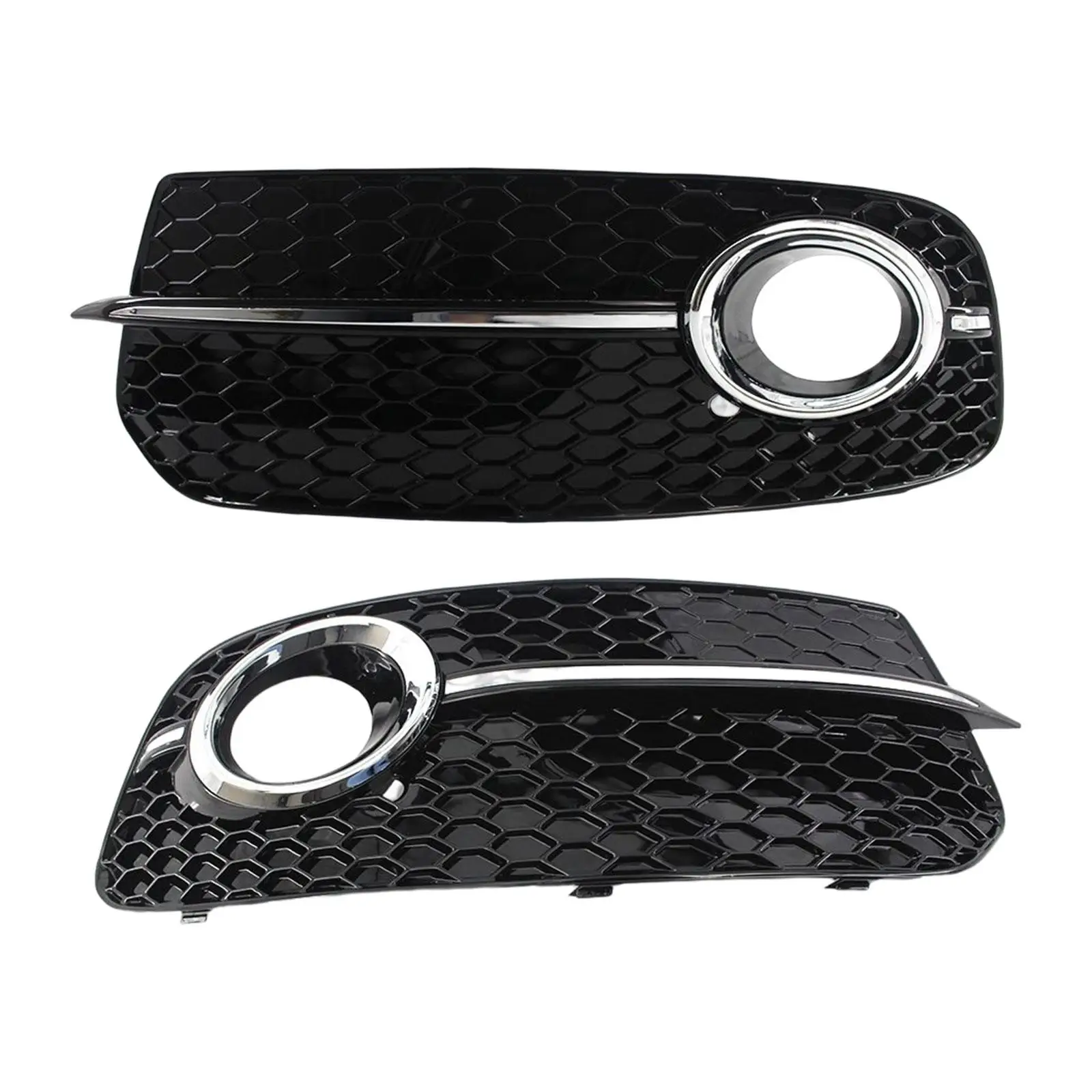 Fog Light Lamp Grille Cover Trim Replacement Car Easy to Install Honeycomb for Audi Q5 13-16 Standard Front Bumper Only