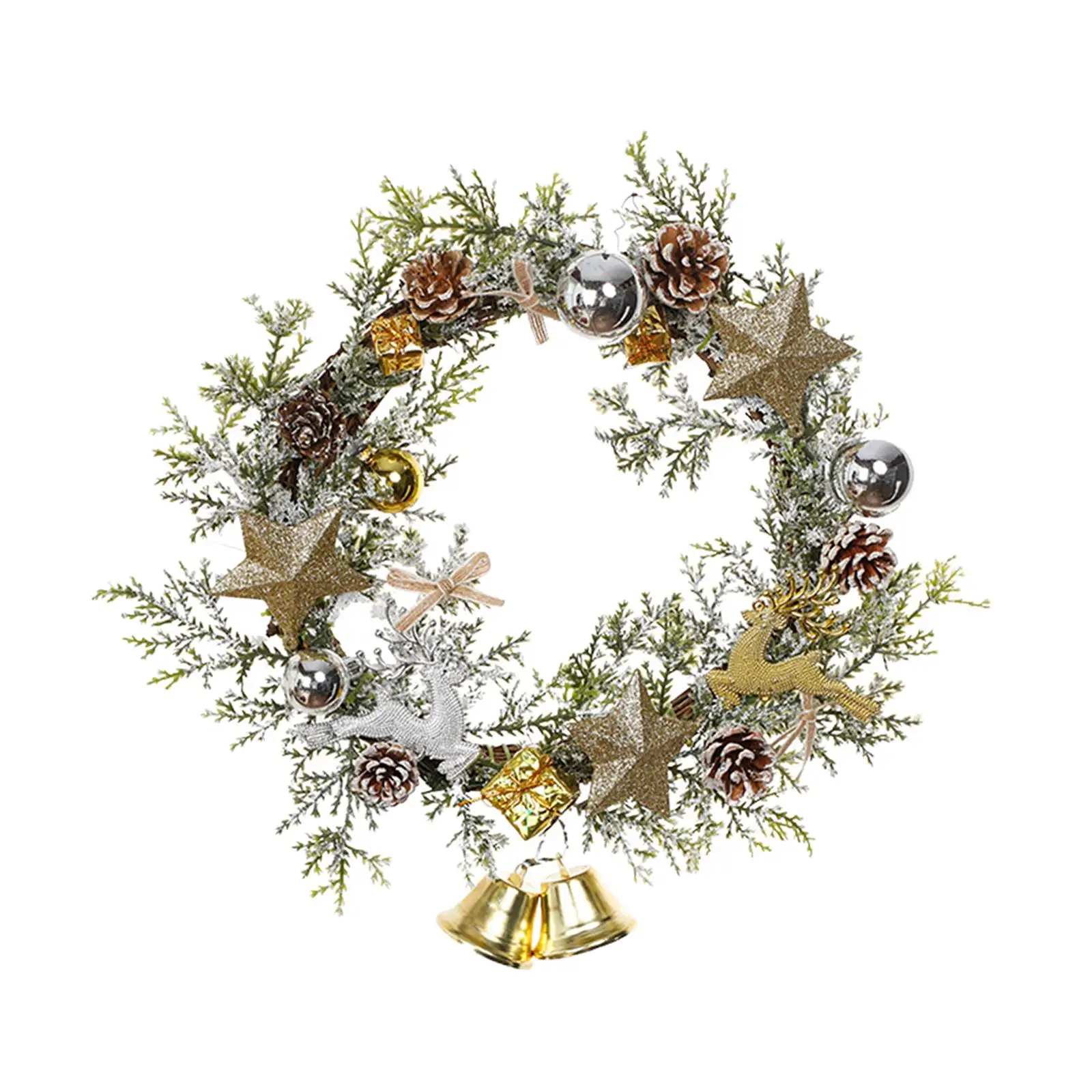 Christmas Wreath Christmas Garland Artificial Wreath Ornament Front Door Hanging Wreath for Porch Wall Home Farmhouse Decoration