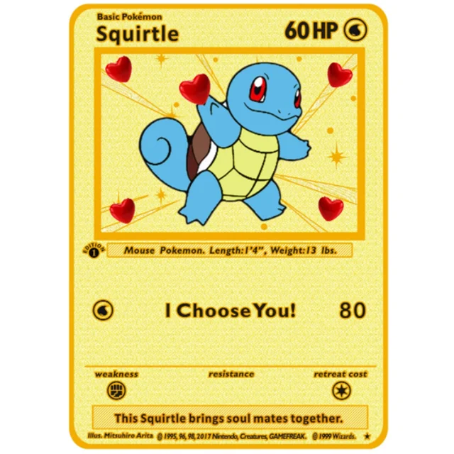 Bulbasaur I Choose You 1 Gold Metal Pokemon Card 