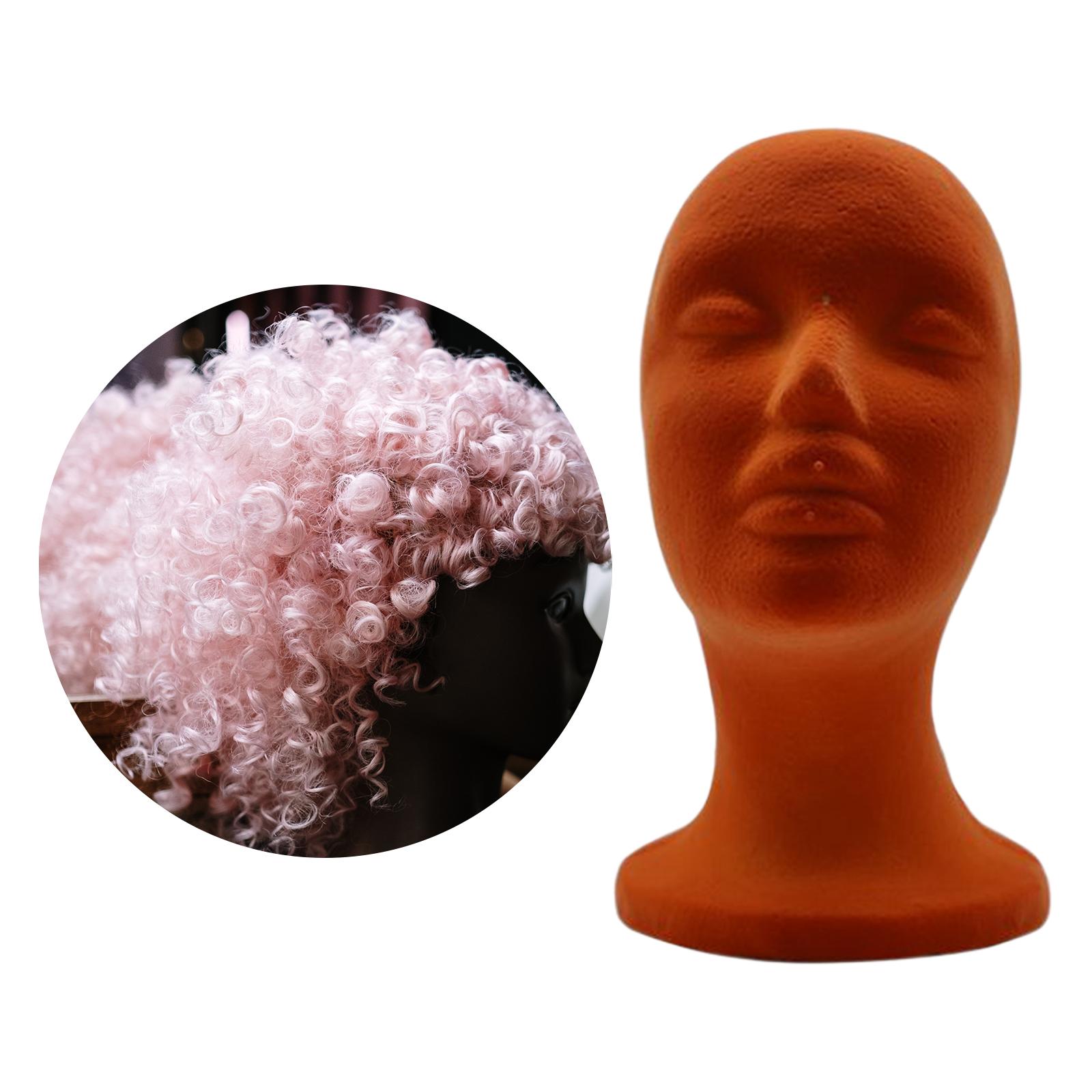 Mannequin Head Model Flocking Foam Round Base Multipurpose for Hat Jewelry