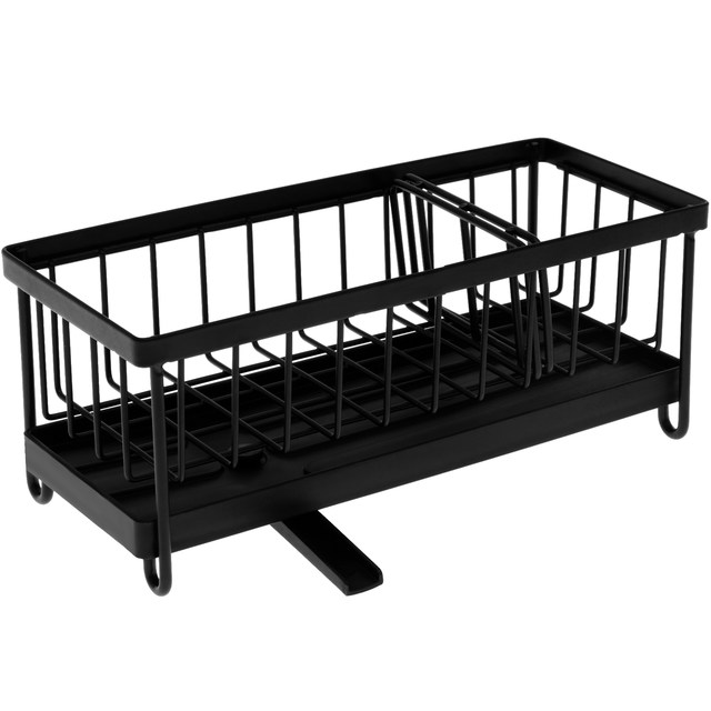 YAMAZAKI home 2876 Alloy Steel Wire Dish Drainer Rack, One Size, Black