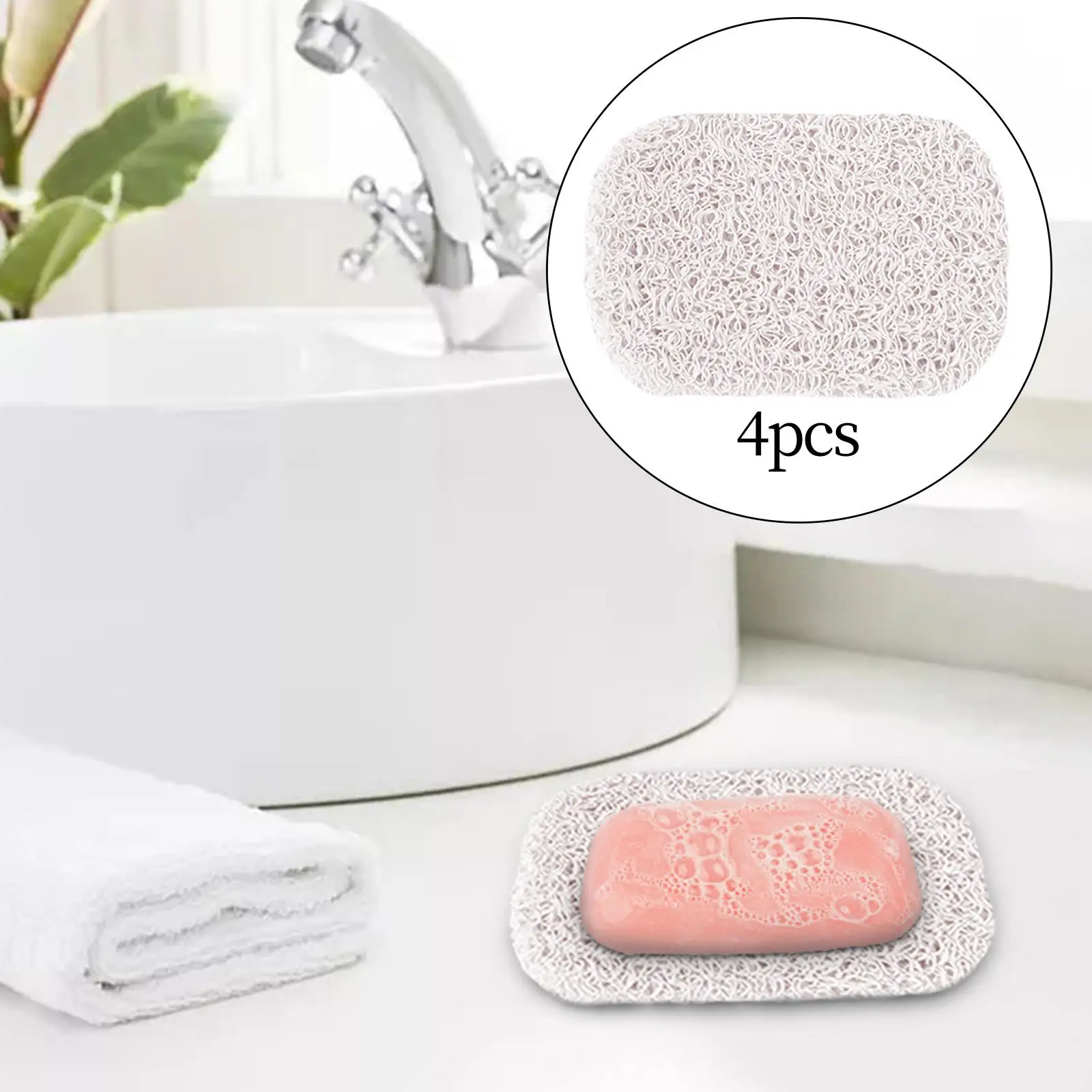 PVC Soap Saver Self Draining Accessory Nonslip Durable Soap Bar Holder for Sink Bath