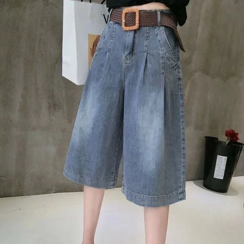jean retro streetwear azul cintura alta calças