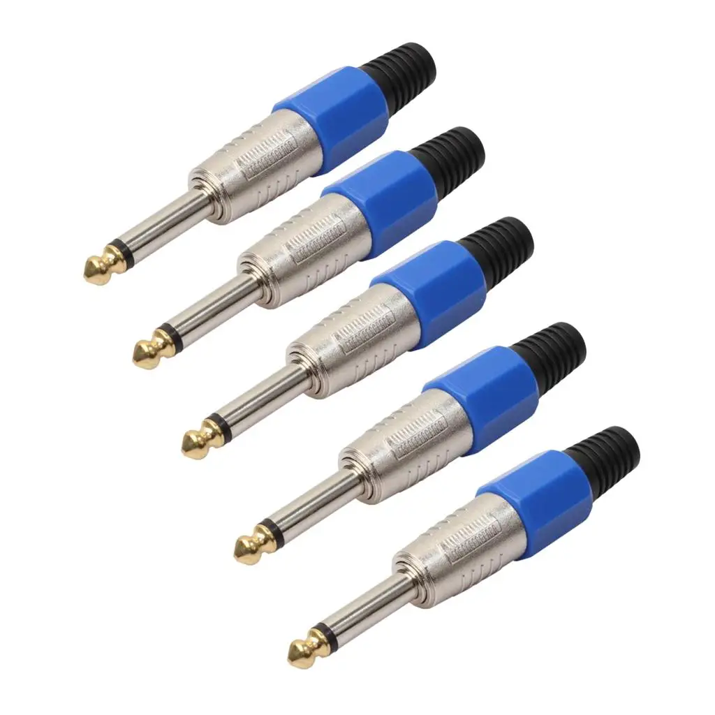 5 Pack 1/4`` Mono Male to XLR Female Jack Mic Cable Adapter Connector for