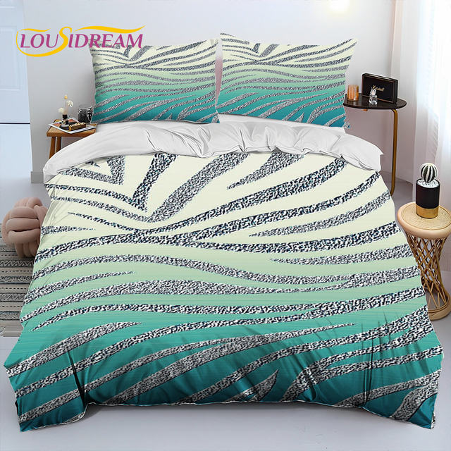 Colorful Zebra Pattern Comforter Bedding Set Duvet Cover Bed Set