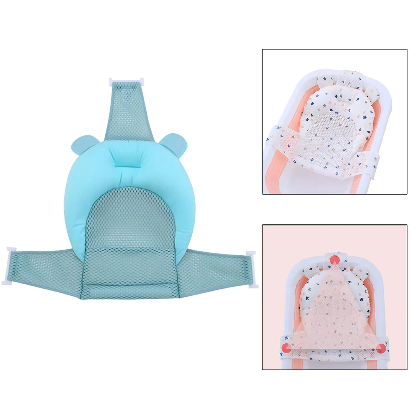 Baby Bath Cushion Pad for Bathtub Foldable Nonslip Newborn Bathtub Mat Infant Bath Supporter Net Baby Bathtub Pillow for Baby