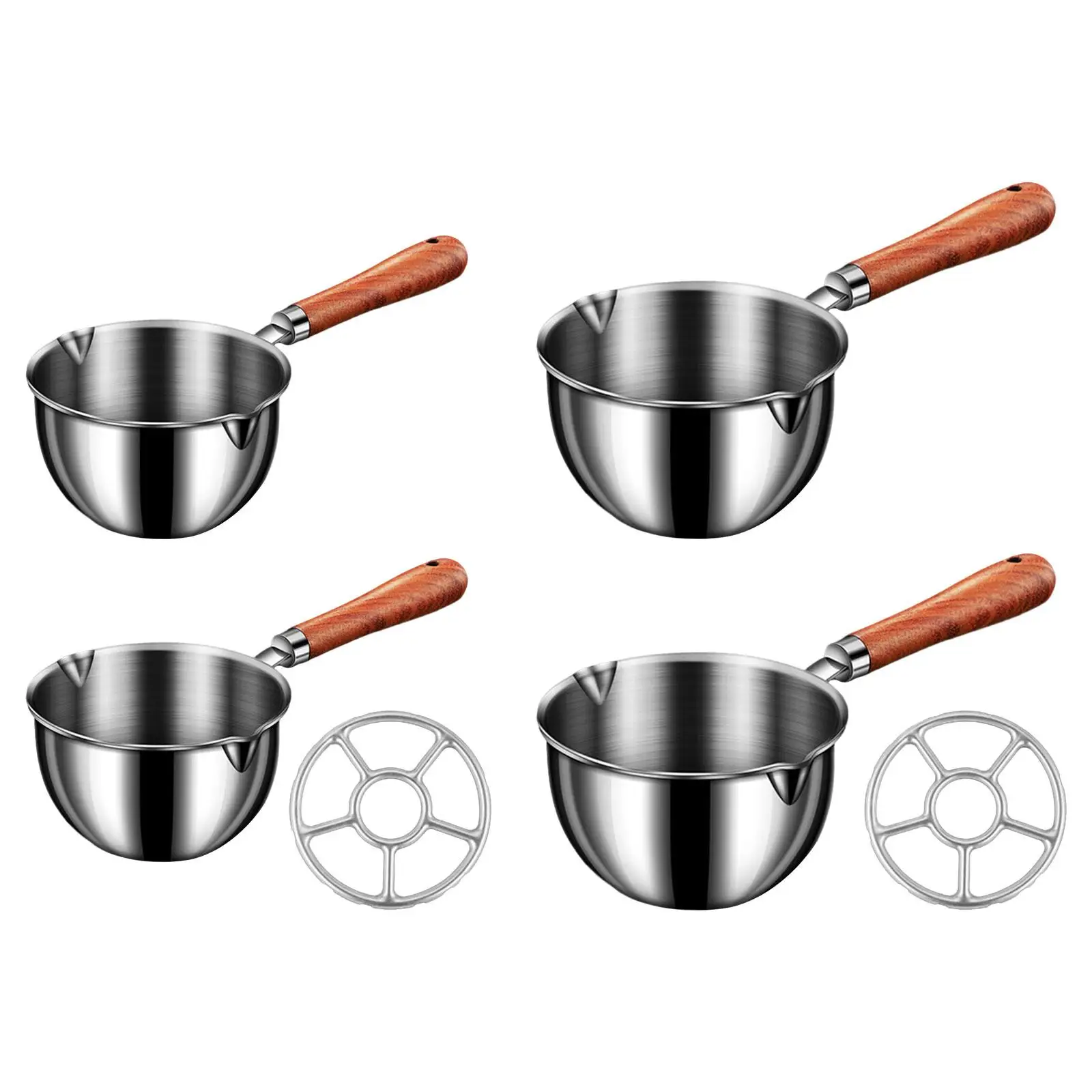 Stainless Steel Saucepan Pot with Dual pour spouts for Chocolate Melting