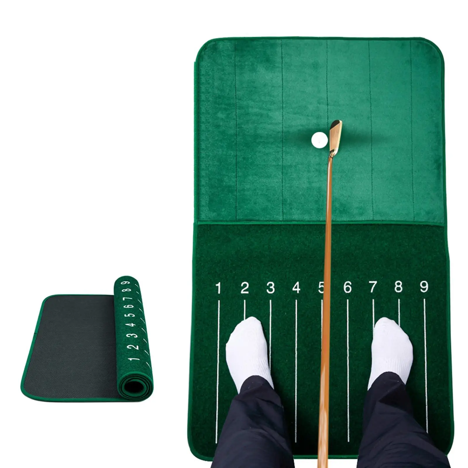 Portable Golf Training Mat Golf Hitting Pad Chipping Rug Nonslip Golf Putting Mat for Indoor Outdoor Office Training Equipment